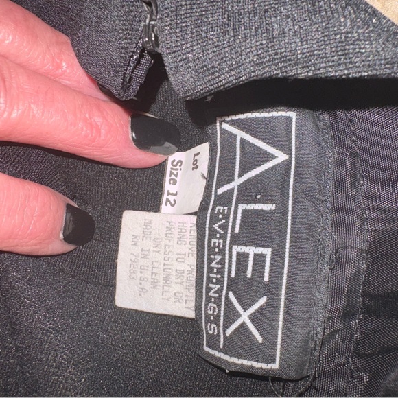 Vintage Alex Evenings Beaded Cocktail Dress Black Size 12 - Picture 7 of 7